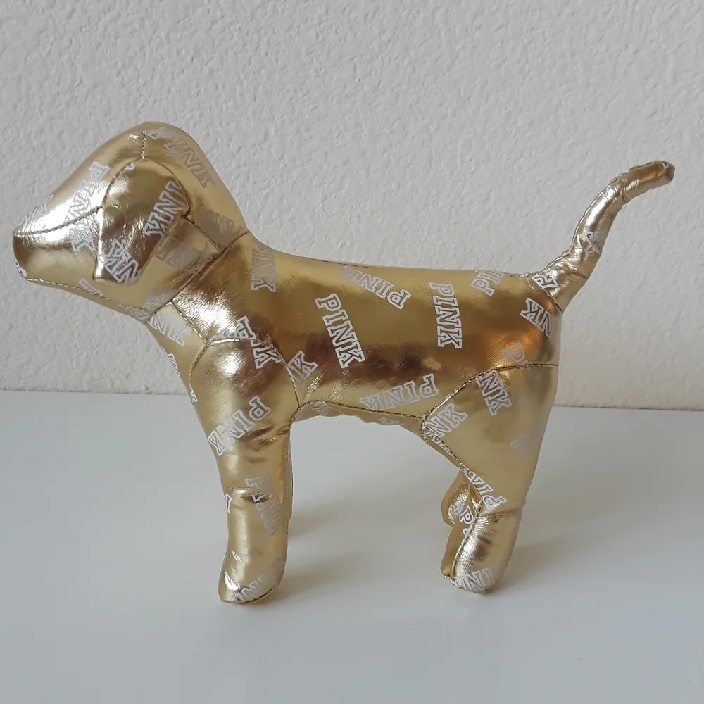 Victoria's Secret PINK Gold Dog Plush - Picture 2 of 3